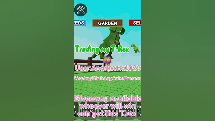 Grow a garden trading T. rex #growagarden #growagardenroblox #trex #gag #roblox #garden
