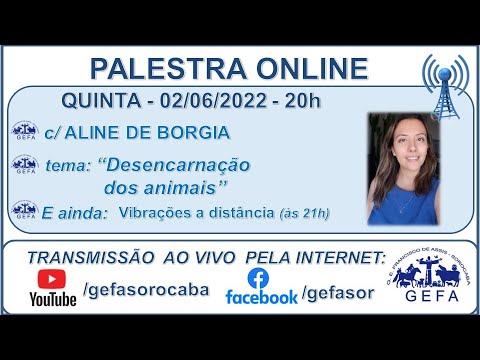Assista: Palestra online - c/ ALINE DE BORGIA (02/06/2022)