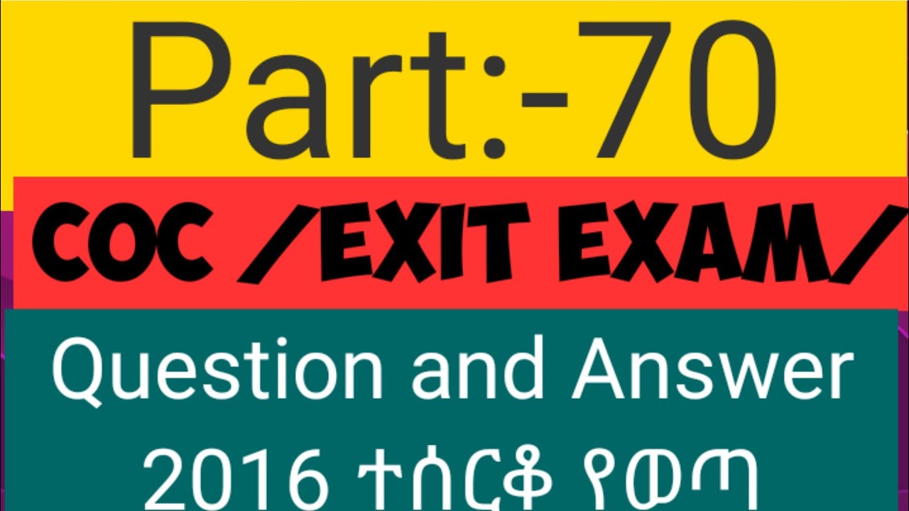 Part 70: COC || Exit Exam || Question and Answer #Pedi#GyneObs#MedicalSurgical@educational