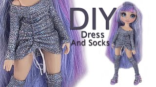 How To Make A Cute Dress And Socks For Rainbow High Dolls! Free pattern!