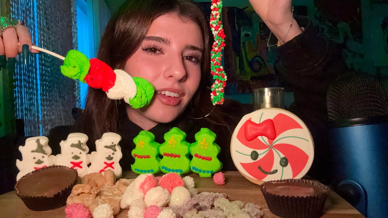 [ASMR] CHRISTMAS DESSERT MUKBANG 🎄🍭🍪