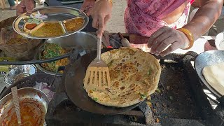 Rajasthani Aunty Making Fastest Paratha | Indian Street Food