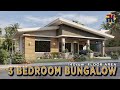 House design 3 bedroom bungalow  140sqm  exterior  interior animation