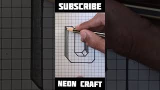 3d  U  | Neon Craft | shorts shortvideo youtubeshorts