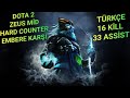 Zeus Hard Counter Ember Spirit'e Karşı | 16 Kill 33 Assist | Dota 2 7.35c