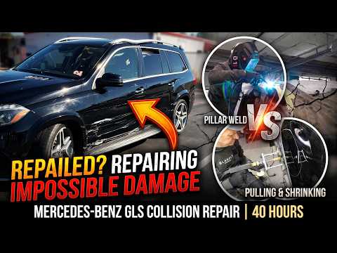 Mercedes GLS. Roof Pillar Replacement & Metal Repair. Замена стойки крыши и ремонт металла.
