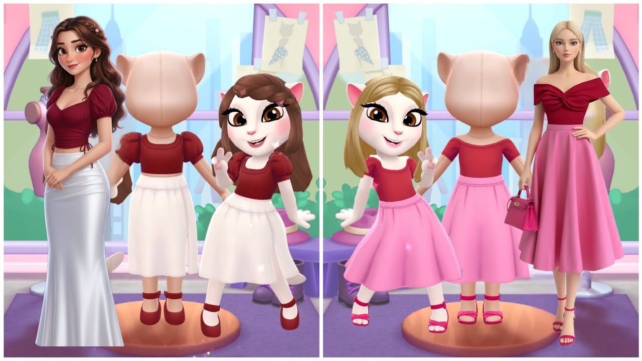 Millie 🆚 Rosie Cosplay Makeover My Talking Angela 2 - YouTube