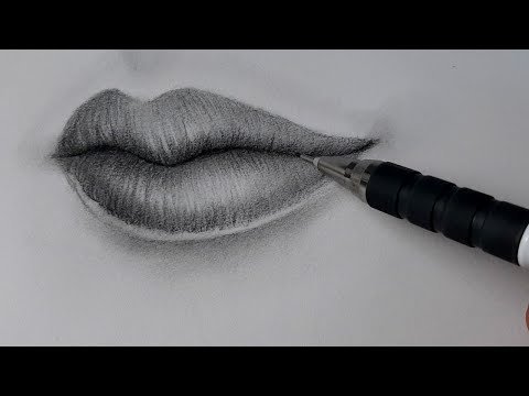 Dudak çizimi, Karakalem yandan dudak nasıl çizilir? lips drawing.