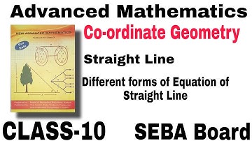 Advanced Maths for class-10, Chapter-9,Co-ordinate geometry, seba board,English medium