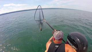 July 2017, launched out of barcelona ny. reports stated walleyes were
being caught 50 feet down in most depths water. and also 70 down, if
you had th...