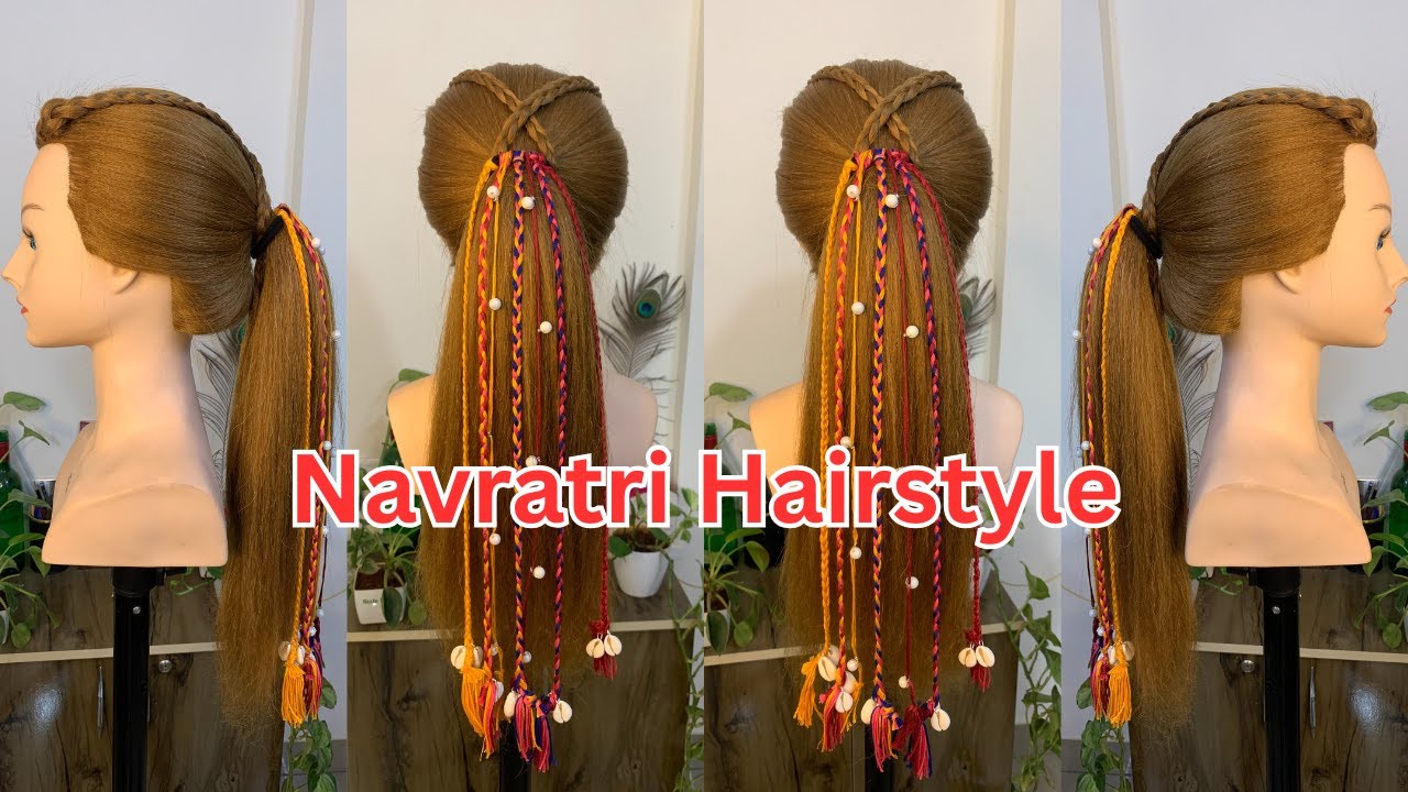 ✨ Navratri Hairstyle Tutorial | Easy & Stylish Hairstyle for Garba, Dandiya & Festive Look 2025 💃🌸