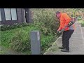 She was very happy with the clean up! #frontyard #yardcleanup #lawncare
