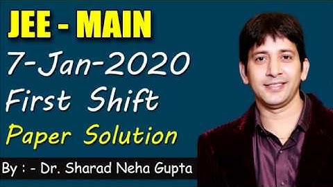JEE -MAIN  7-Jan shift-1 Maths paper solutions | JEE Main Math Solved Paper | IIT JEE paper solution