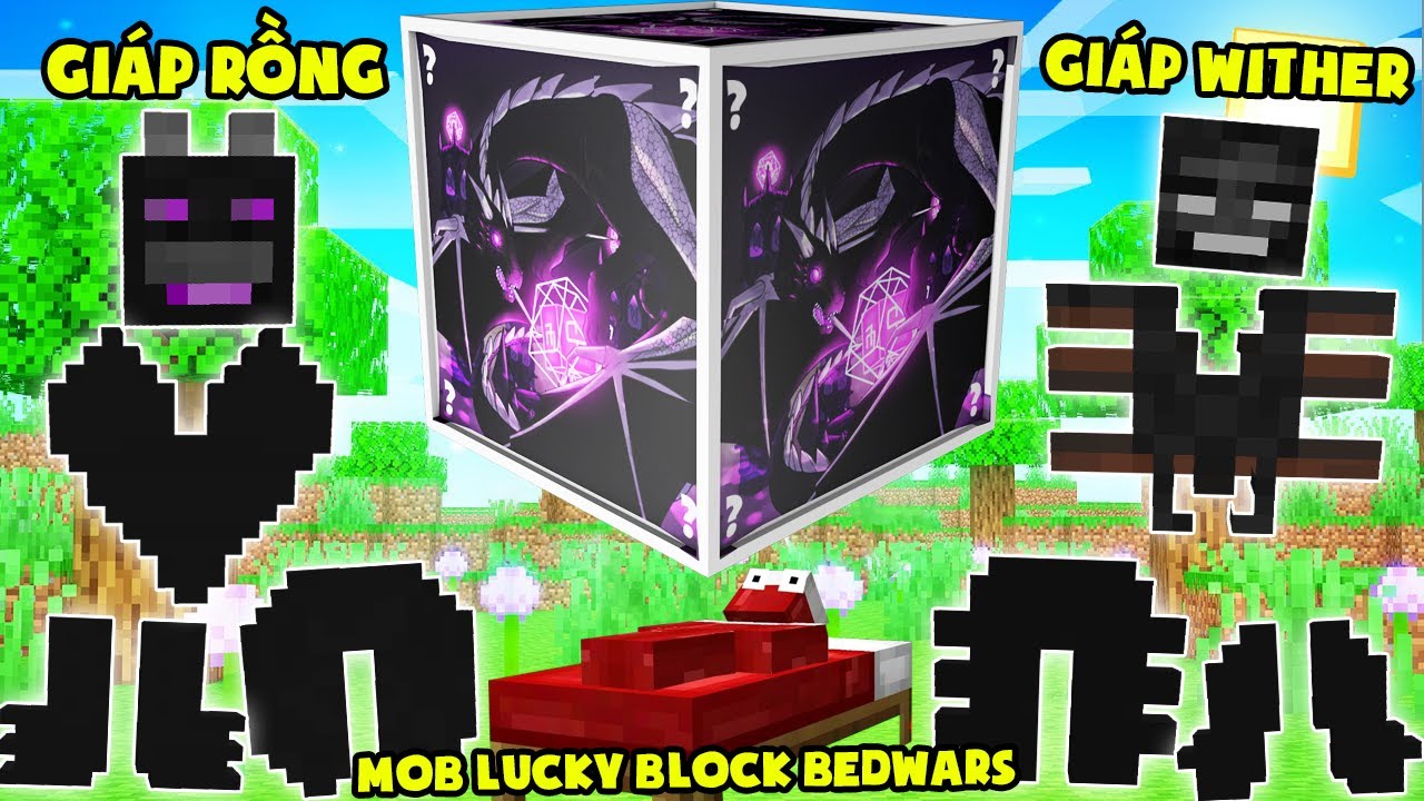 MINI GAME : MOB LUCKY BLOCK BEDWARS ** THỬ THÁCH T GAMING CÓ BỘ ÁO GIÁP QUÁI VẬT VIP MINECRAFT ??