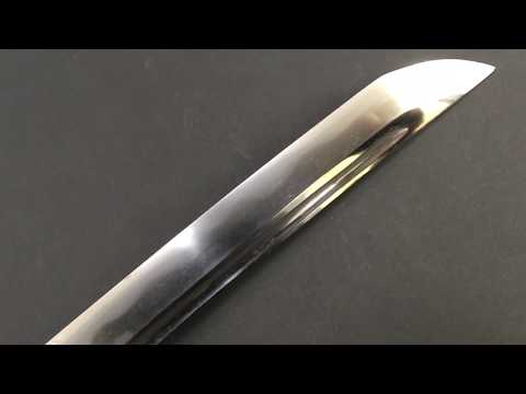 00606 Antique nihonto japanese wakizashi sword MUTSUNOKAMI TOSHINAGA 陸奥守歳長 signed with shirasaya