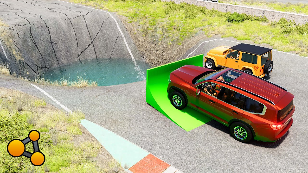 Cars vs Giant Pit #28 – Spiral Ramp to Giant Pit! Extreme Physics | BeamNG Drive
