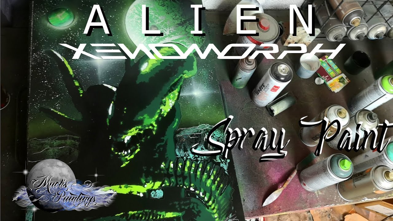 ALIEN (XENOMORPH)-Spray Painting by MACK'S PAINTINGS