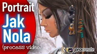 She's LIVING ART - Drawing Jak Nola using Procreate -  Girl drawing process video | Amazing art