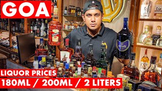 GOA | Liquor Prices - 2021 | 180ml / 200ml / 2 Liters | Whiskey, Vodka, Rum | Biggest Collection | Goa Mini Bottle Liquor Rates Goa 2021 From 25rs Whiskey Vodka Rum Taquila Brandy