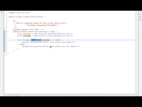 HOW TO  COMPARE PATHS OF TWO FILES USING JAVA