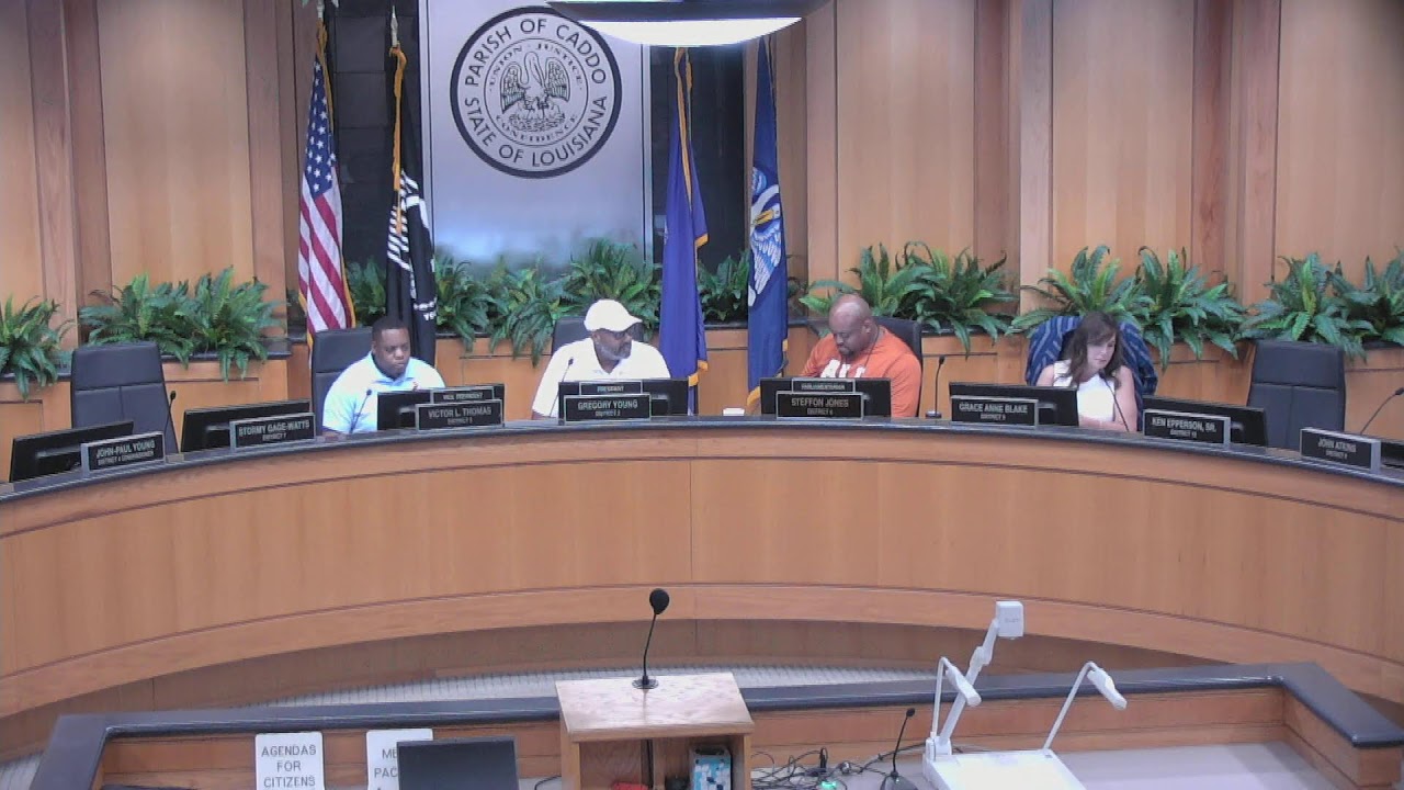 Caddo Parish Commission Work Session on August 31, 2026, at 3:30 pm.  Work Session Agenda: https://caddo.gov/event/caddo-parish-commission-work-session-16/