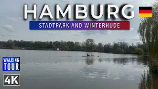 Walking Tour through Hamburg - Stadtpark and Winterhude Neighbourhood - Germany 4k 60ps