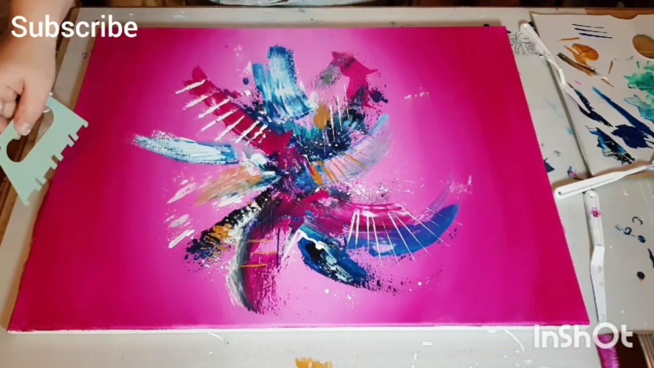 Abstract Acrylic Painting / with Palette Knives / Speed Painting Demo ...
