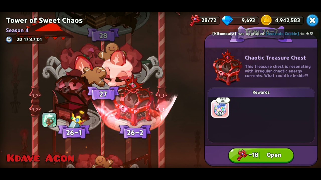 Rewards Tray Tower of Sweet Chaos Tray 26 1-2 season 4 || Cookie Run
