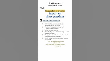 Class 9th Computer New Book | Chapter 1| Important short questions | #exam #9th