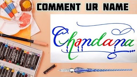 Chandana Name Signature Calligraphy Status | How to Draw, Cursive Calligraphy with Cut Marker
