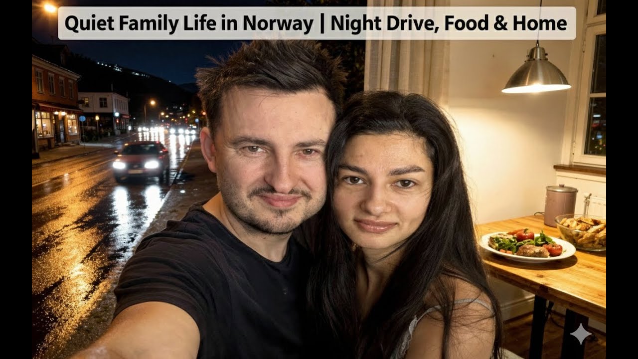 Спокойная семейная жизнь в Норвегии | Ночная поездка, еда и дом