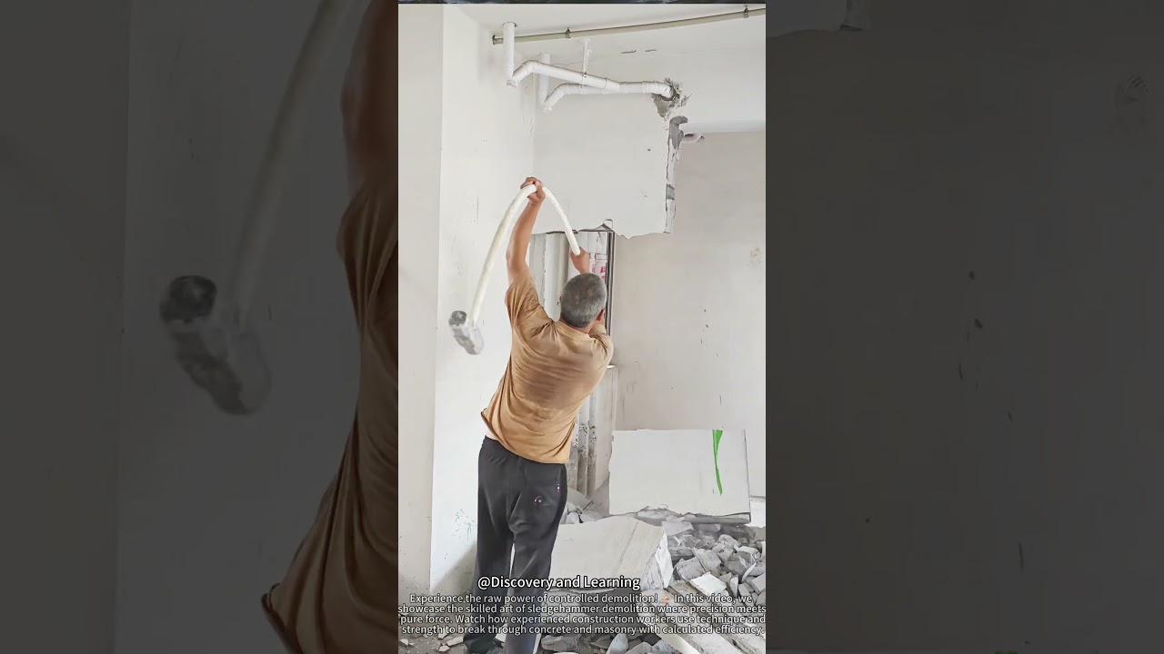 Demolishing Concrete with a 15-lb Sledgehammer - The Power Is Incredible! 💥