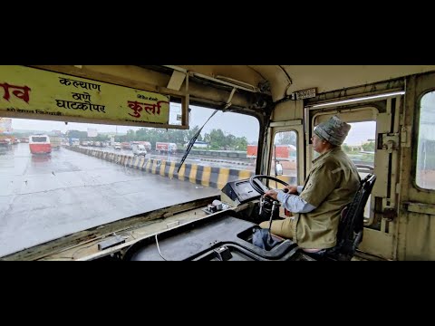 MUMBAI TO JUNNAR VIA MALSHEJ GHAT : FULL JOURNEY : MSRTC ORDINARY ST BUS CABIN RIDE