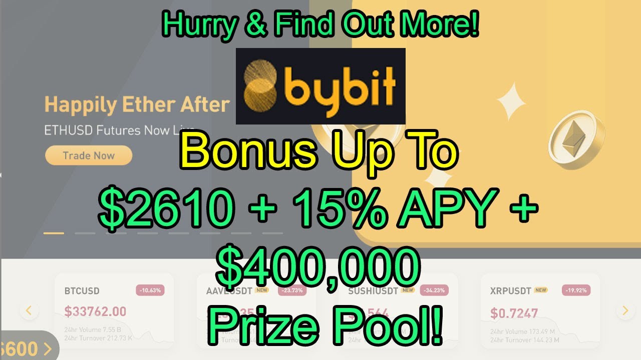 Bybit Promotion | Bonuses | Max benefit : $2610 + 15% APY + $400,000 ...