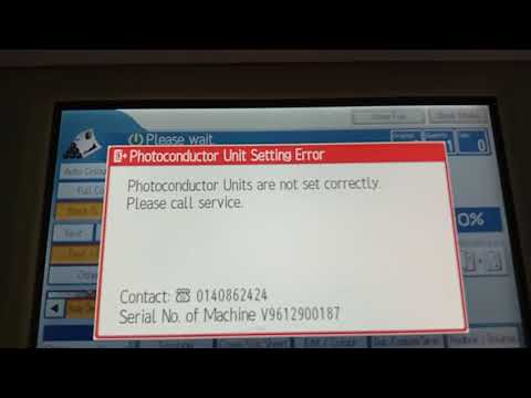 MPC 5501 Photoconductor Units Are Not Set Correctly. Code errors