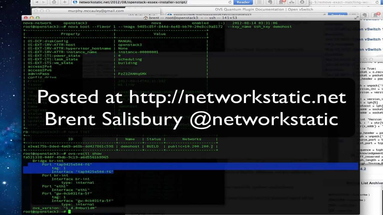 OpenStack-Quantum Scripted Install - YouTube