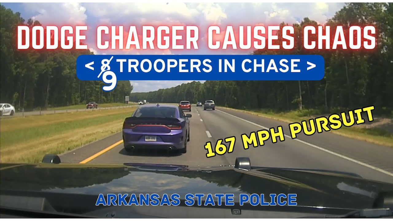 Purple Dodge Charger sparks JULY 4TH CHAOS at 167 MPH!  Arkansas State Police 
