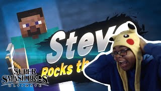 STEEEEEEEEEEEEEEVE!!1!!!1!!! - Diddles Reacts: Minecraft Steve Smash Character Reveal Trailer