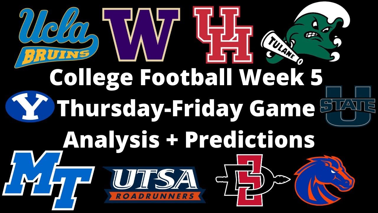 College Football Week 5 Predictions For All Fbs Games