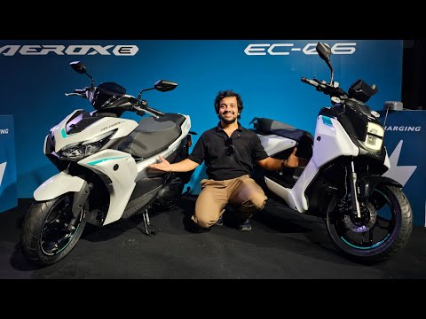 ⚡️Yamaha की पहली इलेक्ट्रिक scooters -- Aerox E और River Indie-based EC06 | Range, Battery, Features