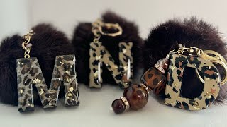 Leopard print using foil transfer sticker | leopard print resin keychain