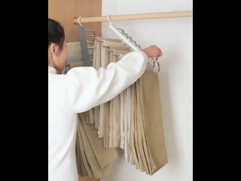 Вішалка для одягу Joybos Multifunctional Rack, багатоярусна, срібляста, видео 1