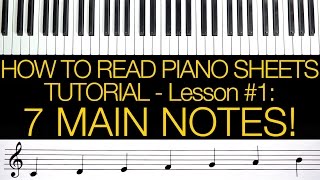 The 7 MAIN NOTES on the PIANO and on the SHEETS!