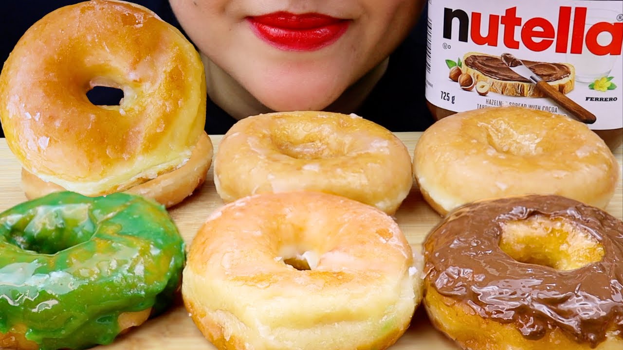 Eating Krispy Kreme Donuts ASMR 🍩 Soft, Glossy & Satisfying Bites