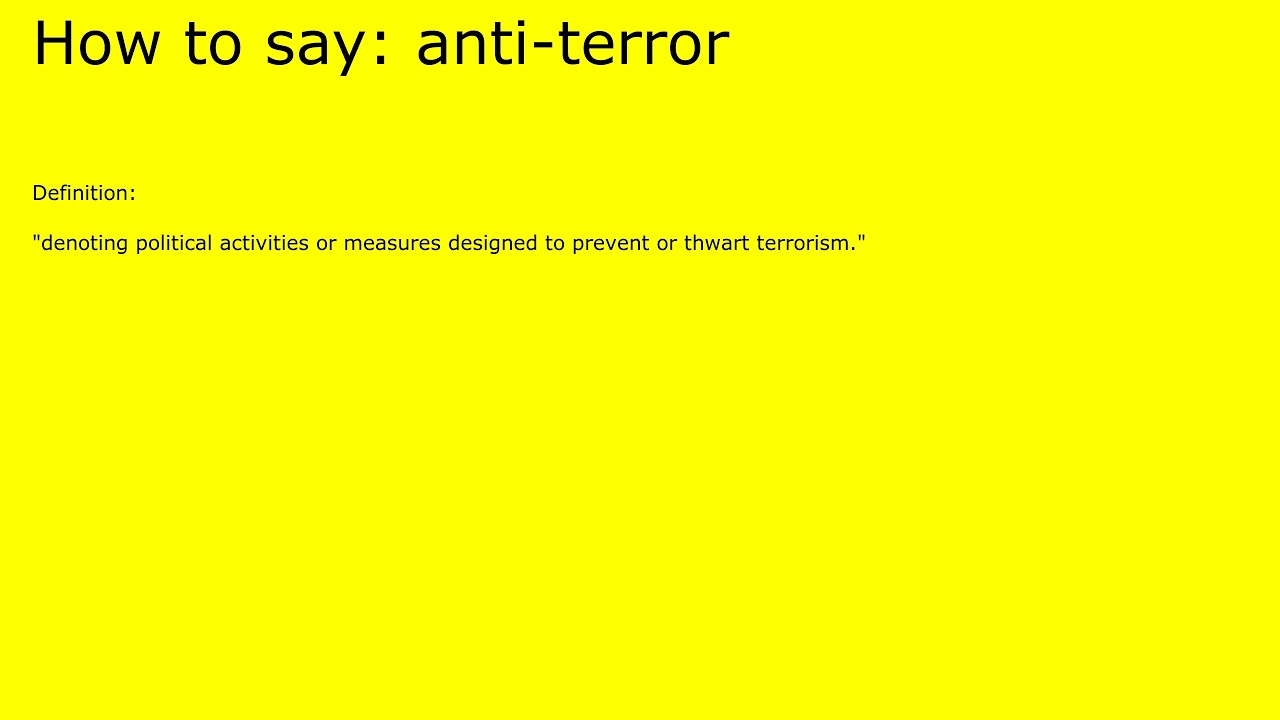 How to pronounce antiterror by british speaker YouTube