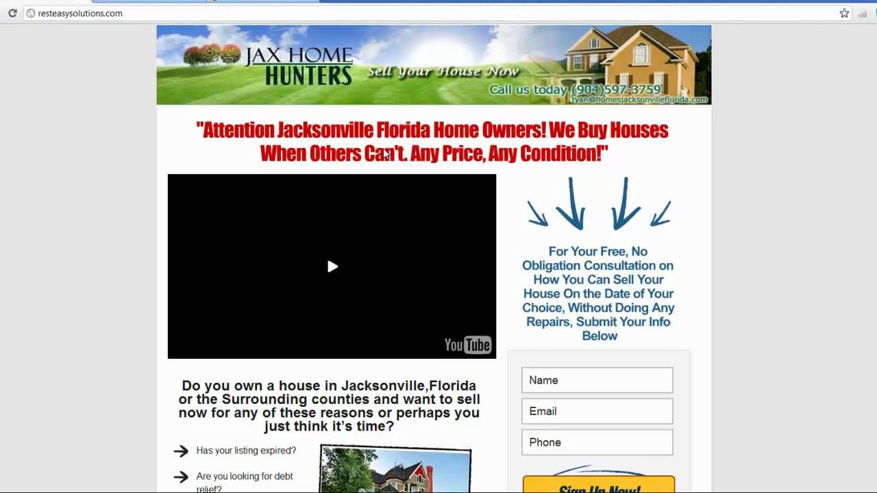 Wholesale Property Squeeze Page Strategic Real Estate Coa YouTube