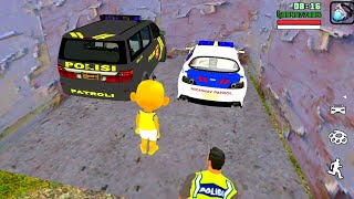 Upin dan Papa Polisi bertugas gunakan 2 mobil polisi 🤣 Oyanio Tv