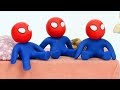 Baby Spiderman triplets cartoon 💕Superhero Play Doh Stop motion