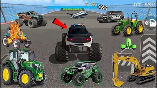 Police monster truck car😎 simulator car racing😱 maga Ramp Impossible Car driver 😡😡 #finish