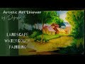 Drawing Of Landscape With Watercolors For Beginners Watercolor Painting.